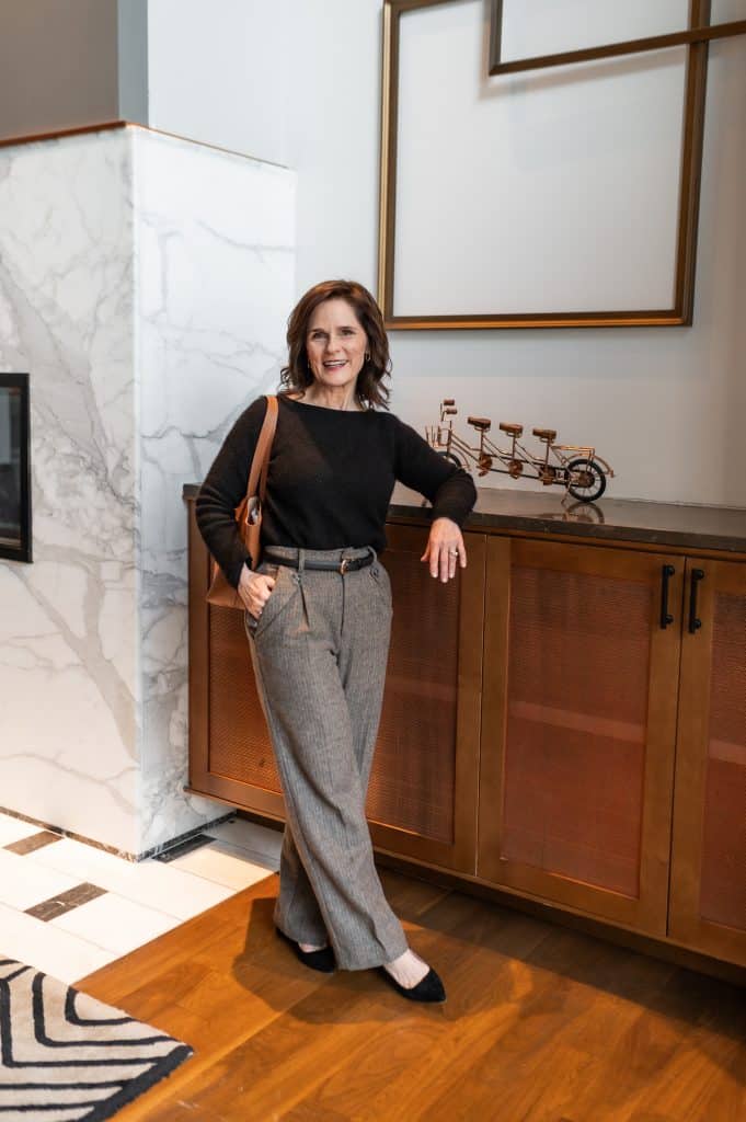 petite studio nyc reign wool pants petite studio nyc reign wool pants paired with black sweater