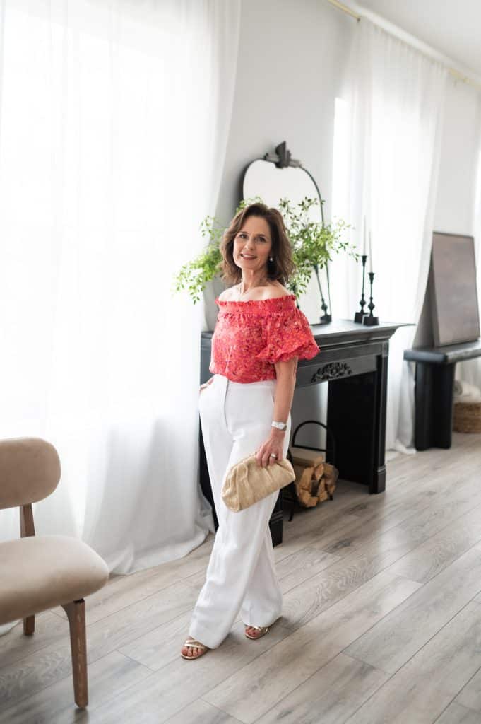 Wide leg high-waisted pants